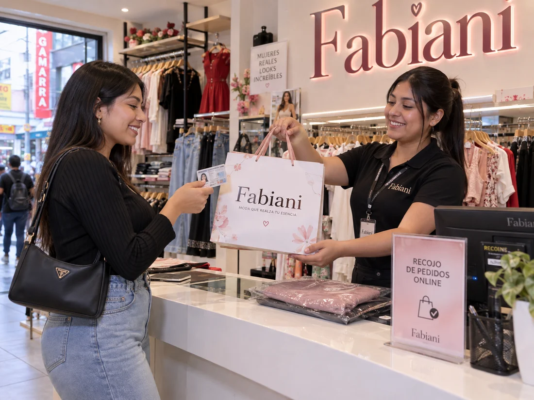 Cliente recogiendo su compra en una tienda